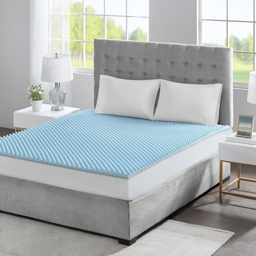 All Season Reversible Hypoallergenic 1.5" Cooling Mattress Topper. Picture 4
