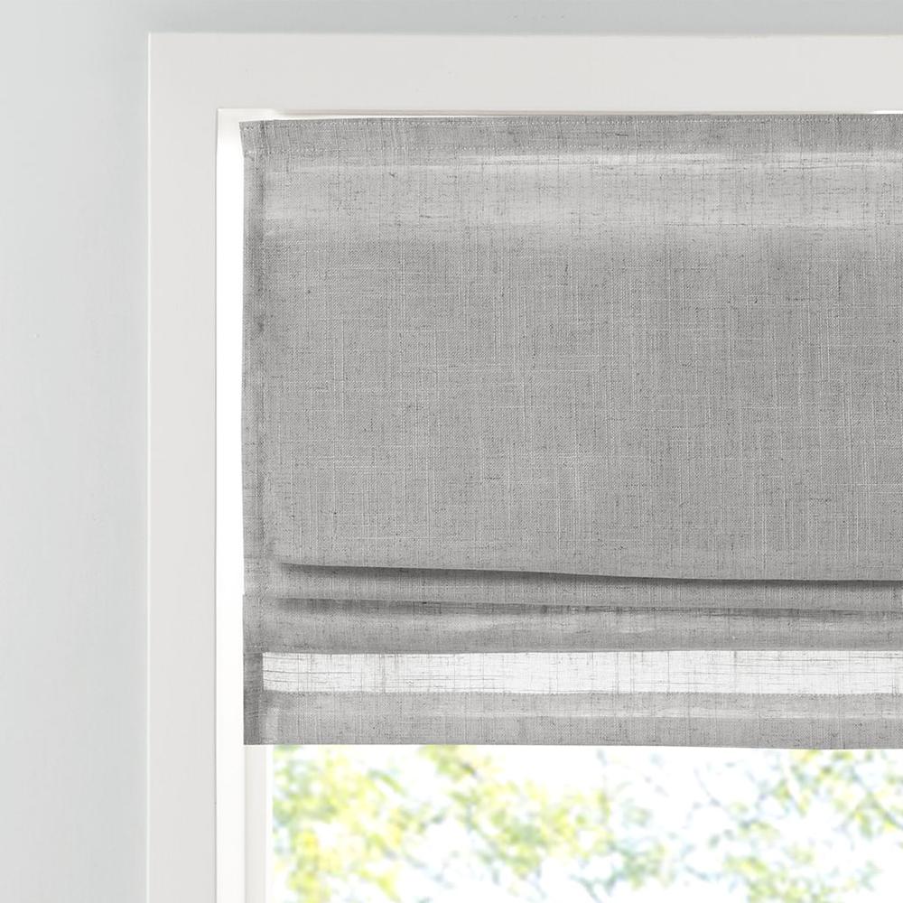 Linen Blend Light Filtering Cordless Roman Shade. Picture 5
