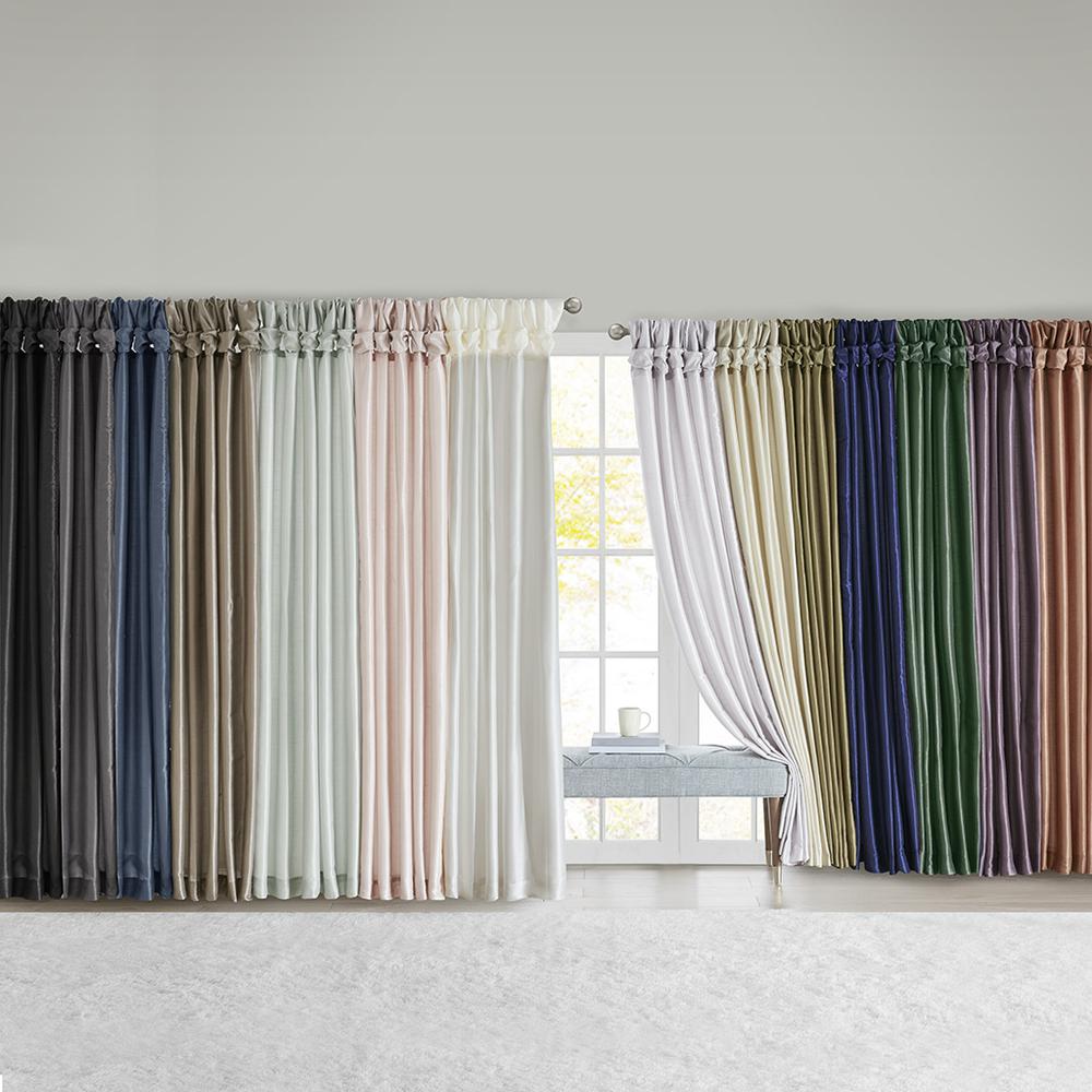 Twist Tab Lined Window Curtain Panel. Picture 1