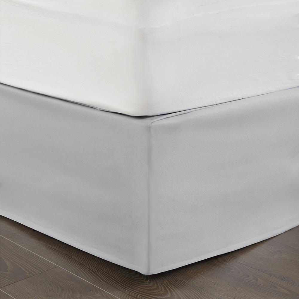 Simple Fit Wrap Around Adjustable Bedskirt, Grey color. Picture 1