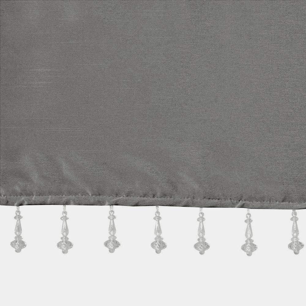 Lightweight Faux Silk Valance With Beads. Picture 3