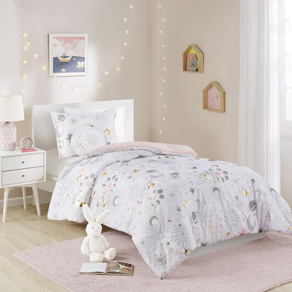 Starry Sky Metallic Comforter Set with Throw Pillow. Picture 4