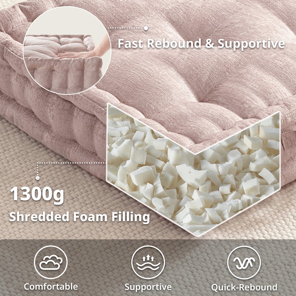 Poly Chenille Square Floor Pillow Cushion. Picture 3