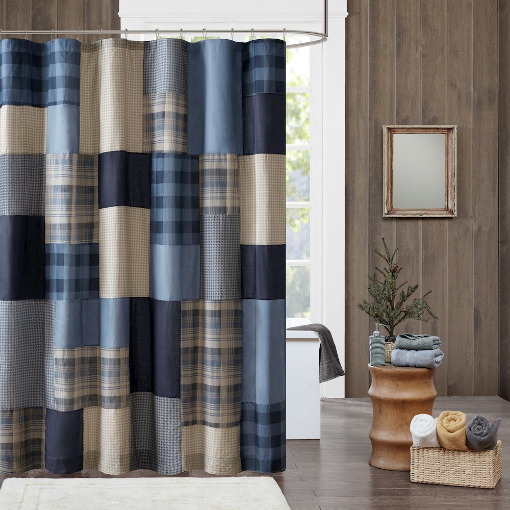 Winter Hills 100% Cotton Shower Curtain. Picture 1
