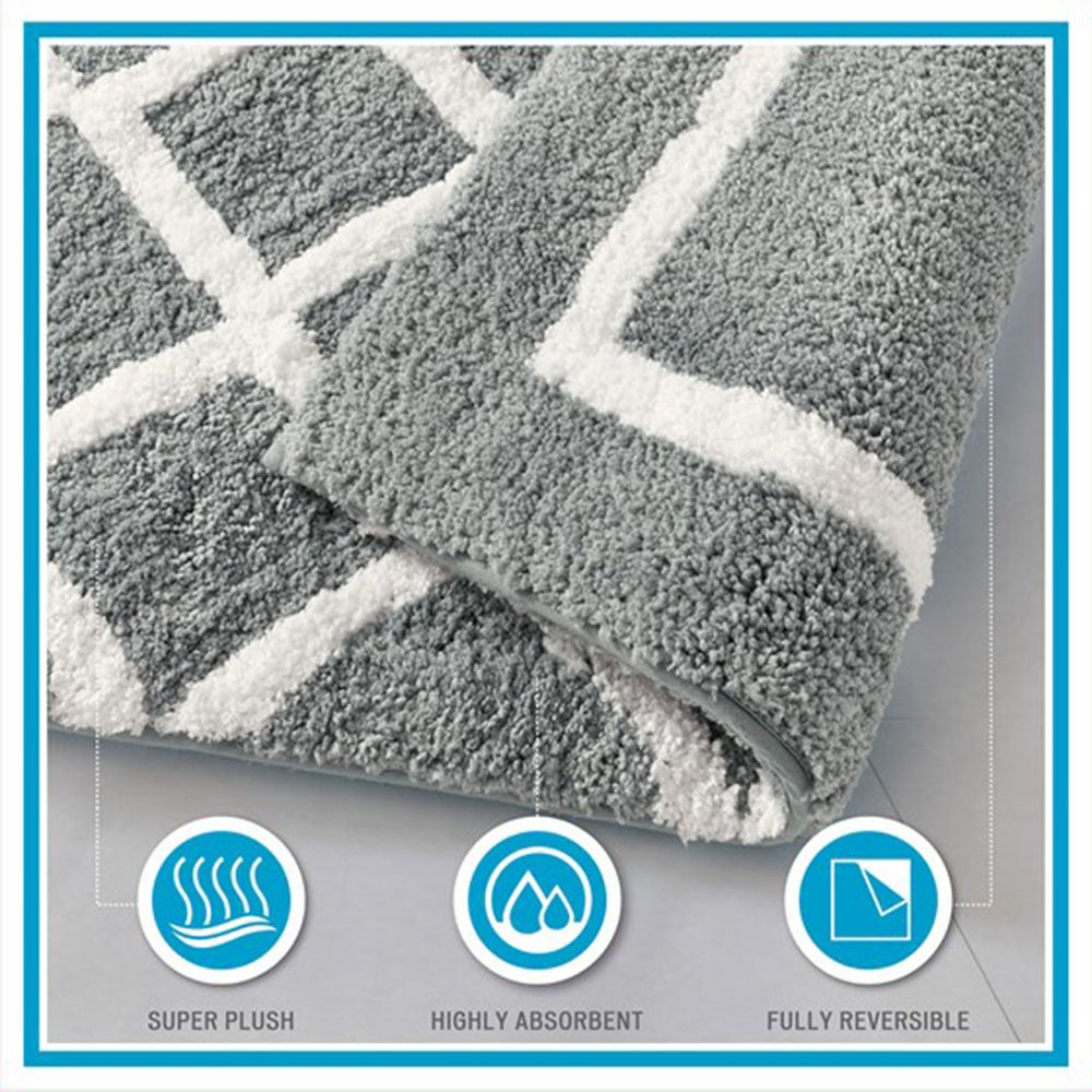 Reversible High Pile Tufted Microfiber Bath Rug. Picture 3