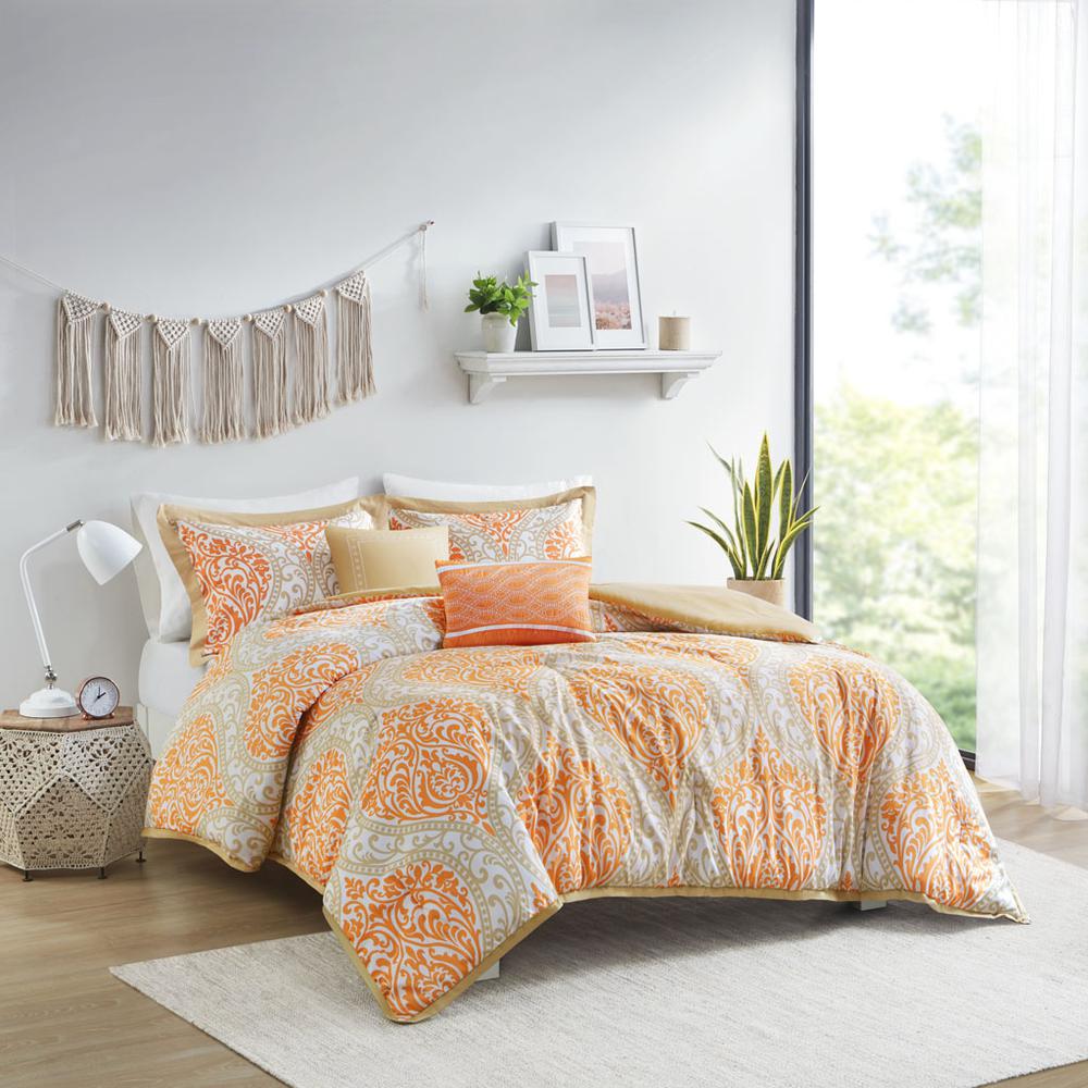 Senna Comforter Set, Orange color. Picture 2