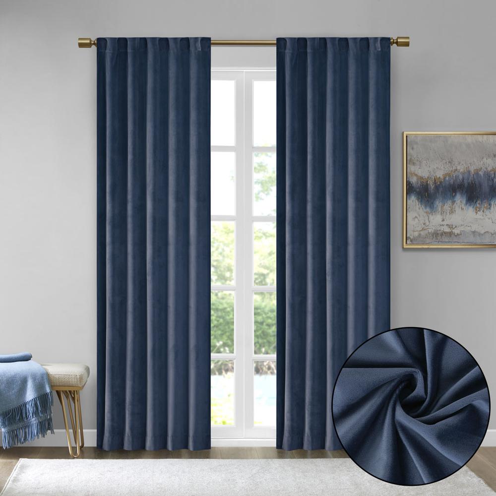 Metallic Printed Poly Velvet Rod Pocket/Back Tab Window Panel Pair. Picture 3