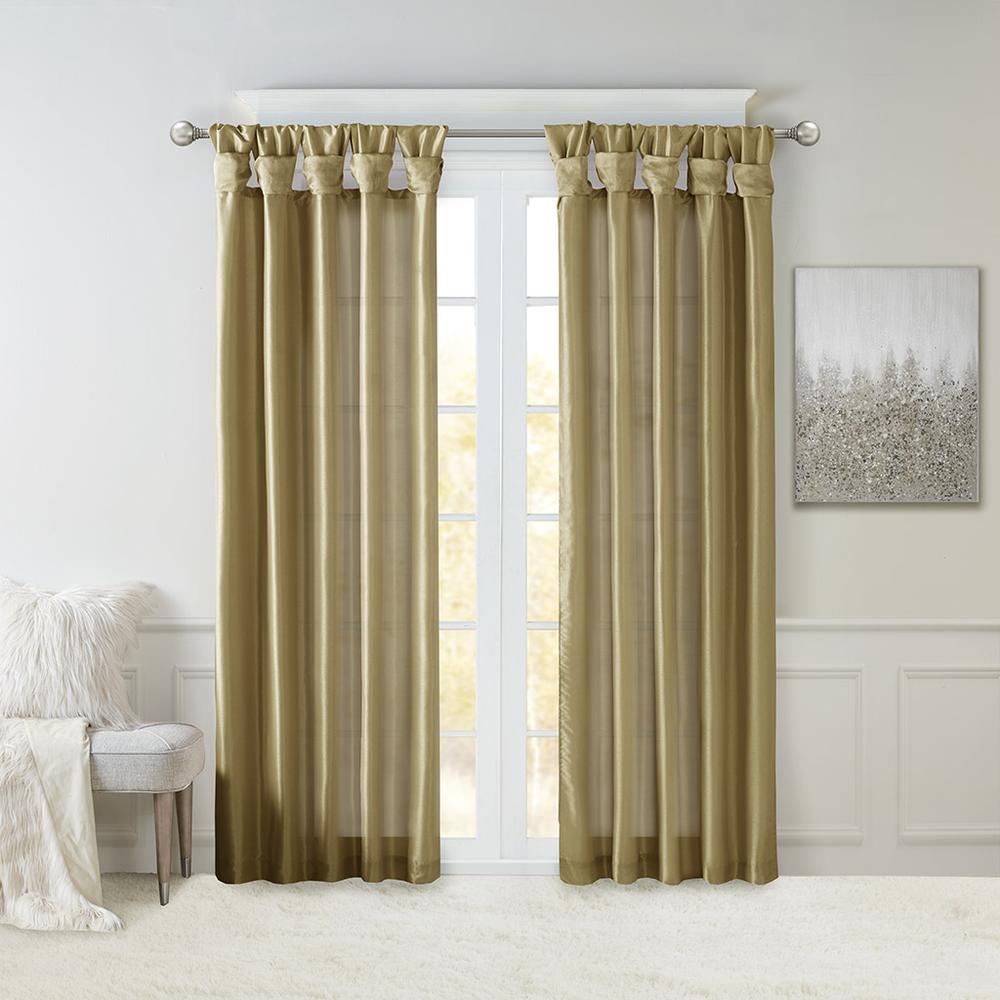 Twist Tab Lined Window Curtain Panel. Picture 3