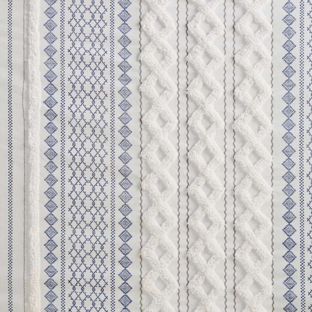Imani Cotton Printed Shower Curtain with Chenille. Picture 4