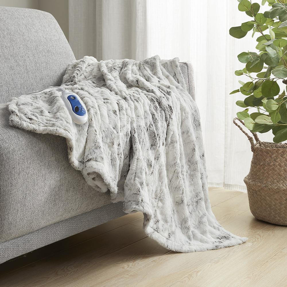 Oversized Faux Fur Heated Throw. Picture 4