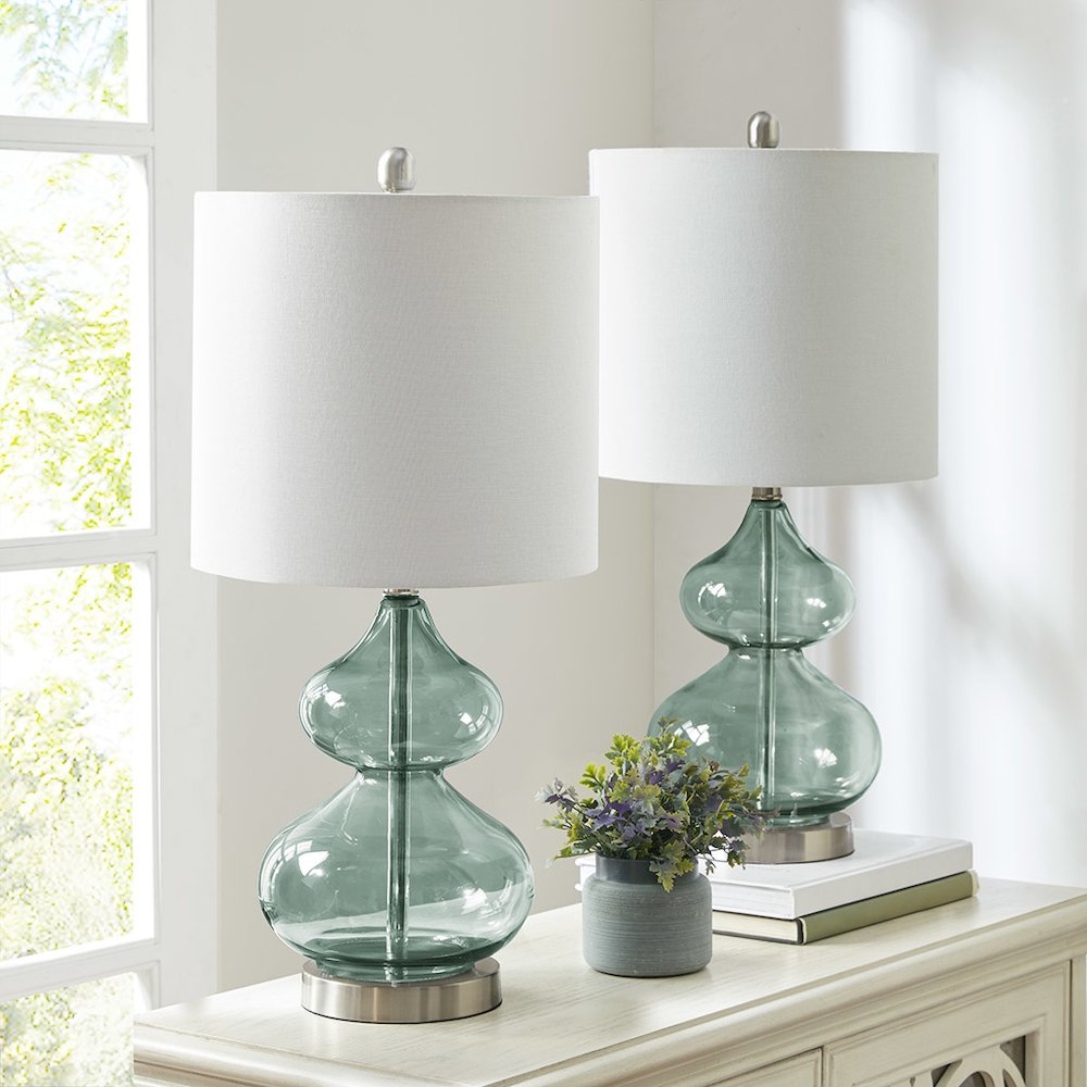 Curved Glass Table Lamp, Set of 2. Picture 2