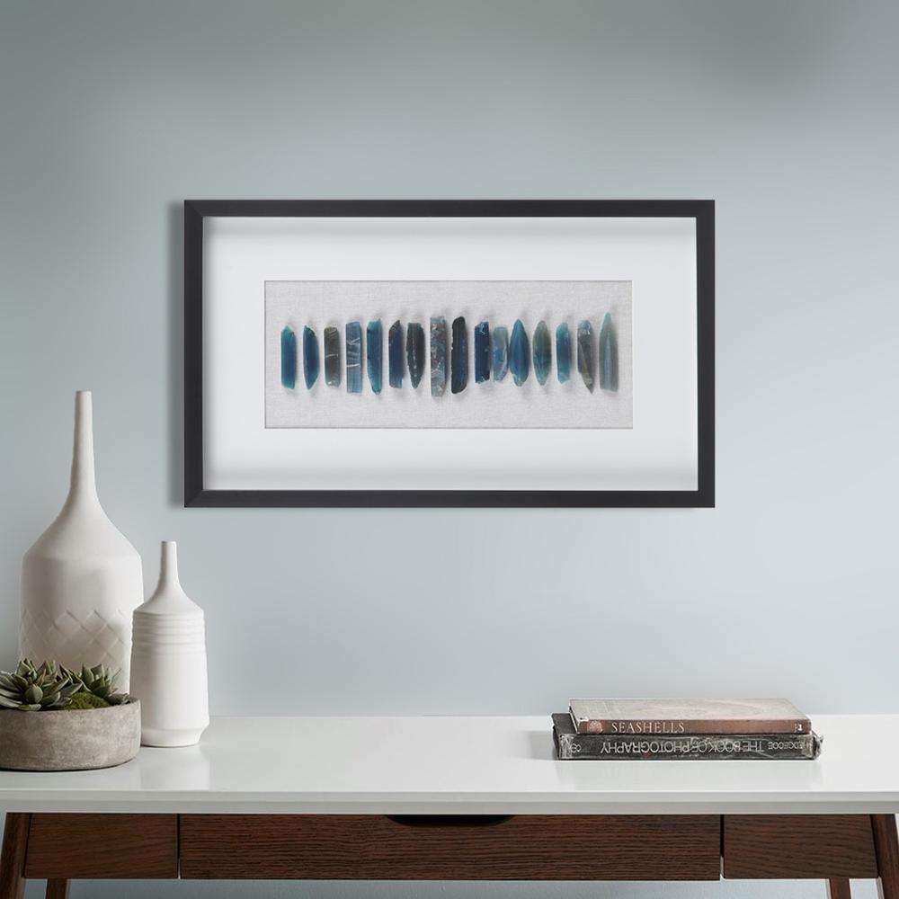 Framed Blue Agate Shadowbox Wall Decor Panel. Picture 1
