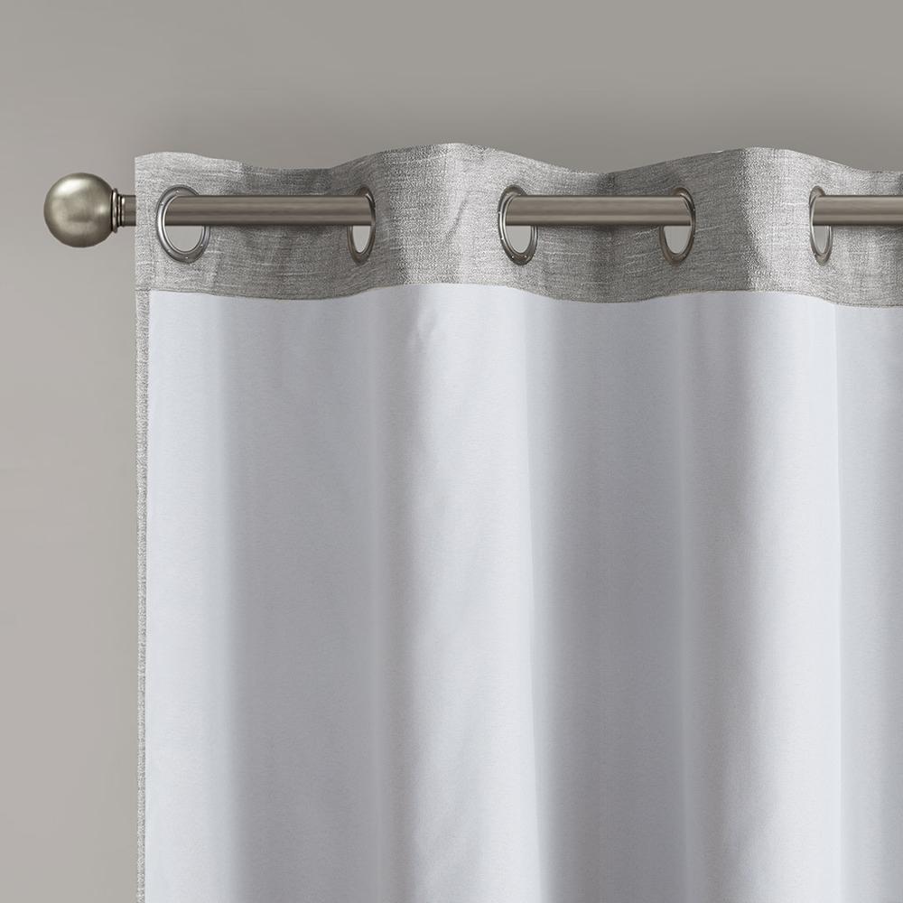 Tonal Printed Faux Silk Room Darkening Curtain Panel Pair. Picture 2