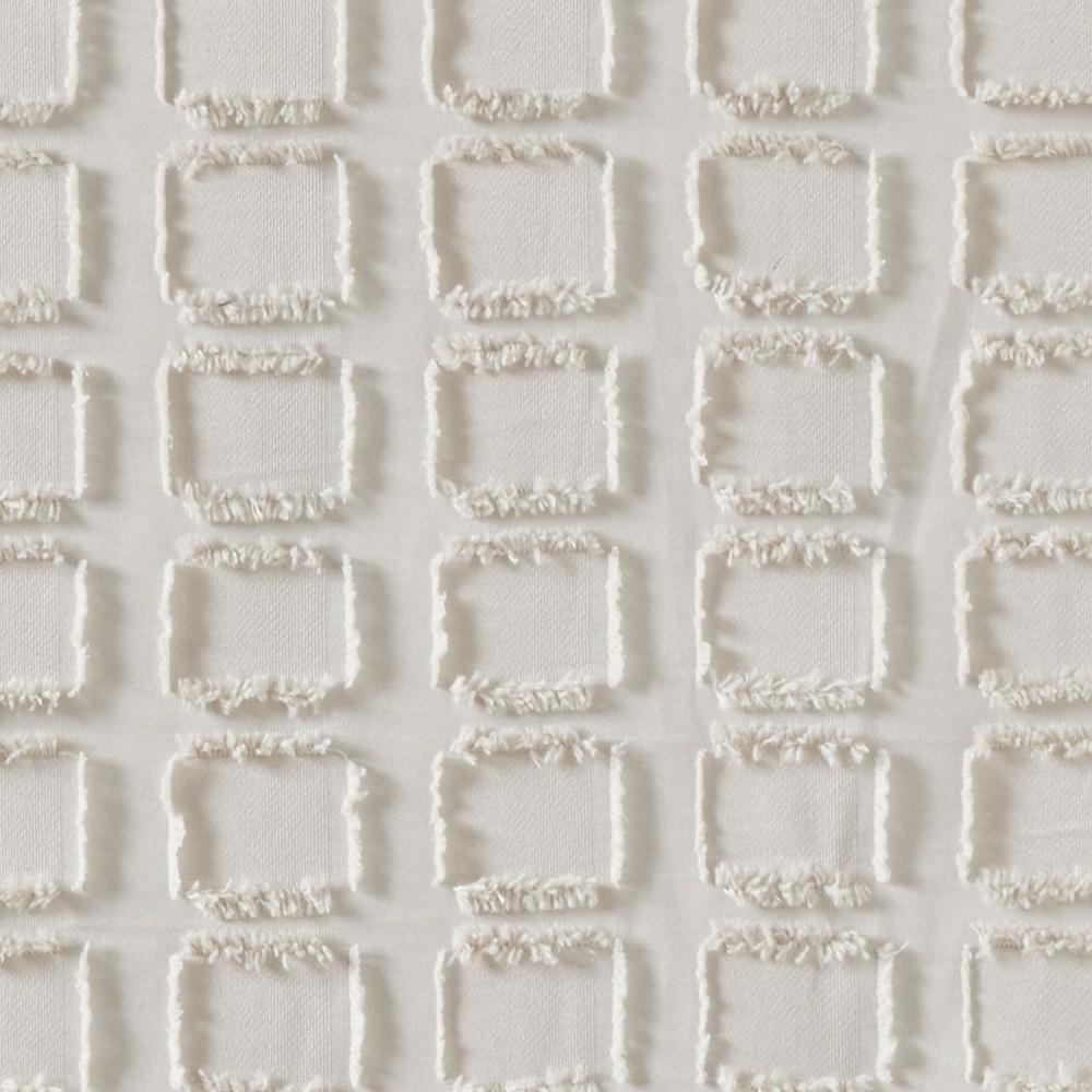 Woven Clipped Solid Shower Curtain. Picture 3