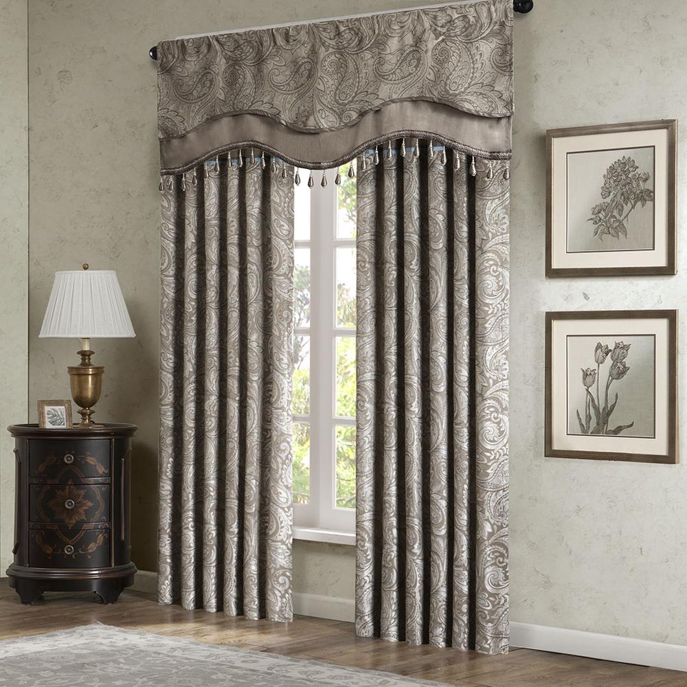 Jacquard Window Rod Pocket Valance With Beads. Picture 3