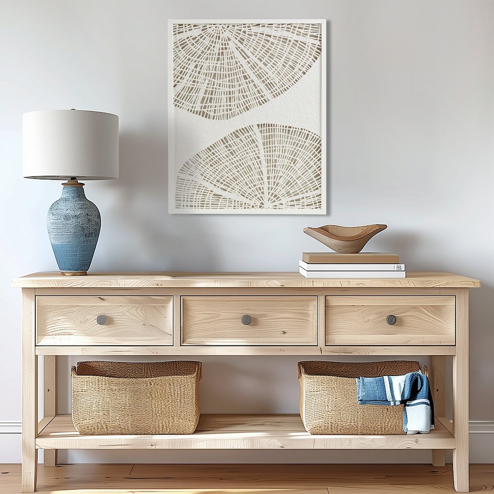 Framed Abstract Coastal Rice Shadowbox Wall Decor. Picture 2