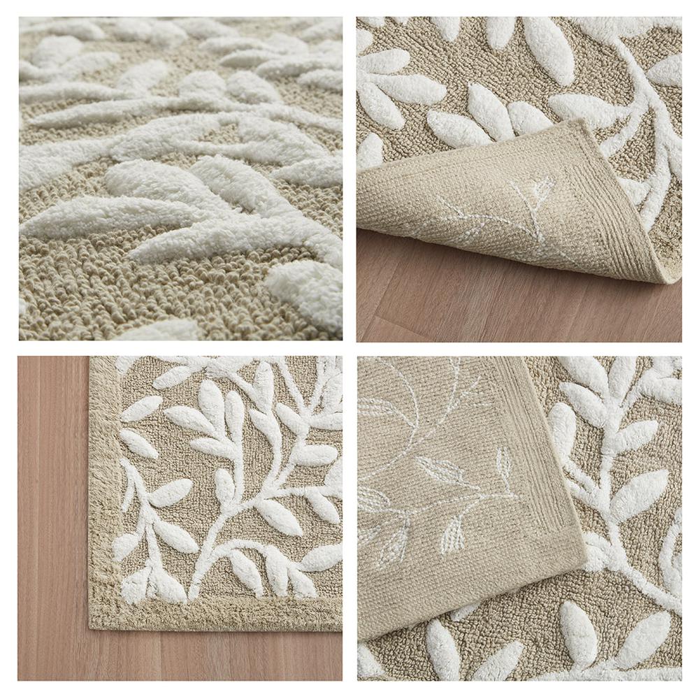 Serene Cotton Tufted Bath Rug, Taupe color. Picture 1