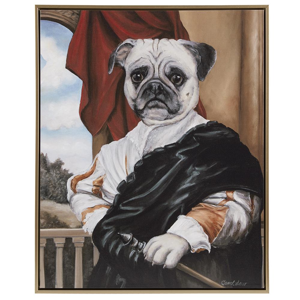 Captain's Guard Pug Framed Canvas Wall Art. Picture 1