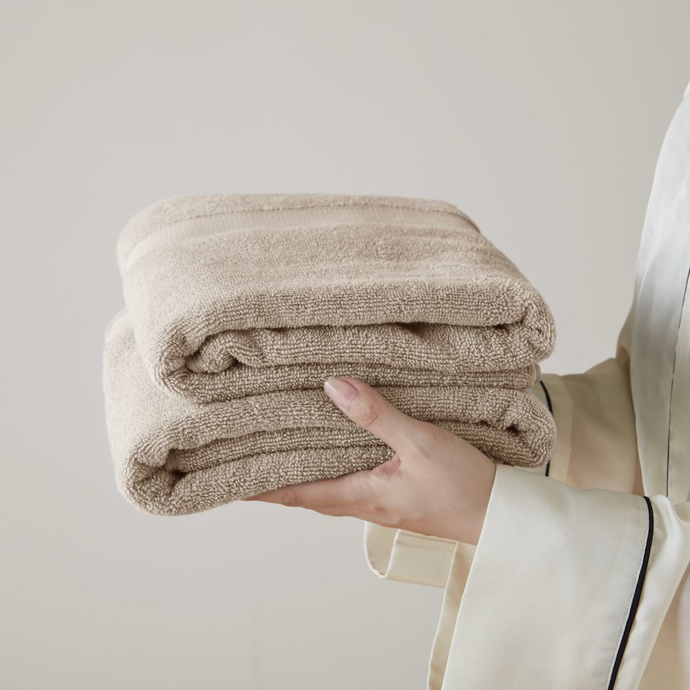 500GSM Plush 6pc Towel Set, Beige color. Picture 4
