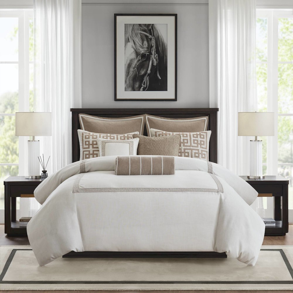 Jarvis Embroidery Oversized Duvet Style Comforter Set. Picture 1