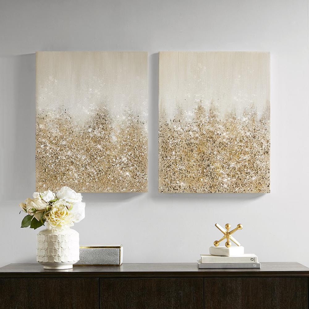 Heavily Embellished 2-piece Canvas Wall Art Set. Picture 1