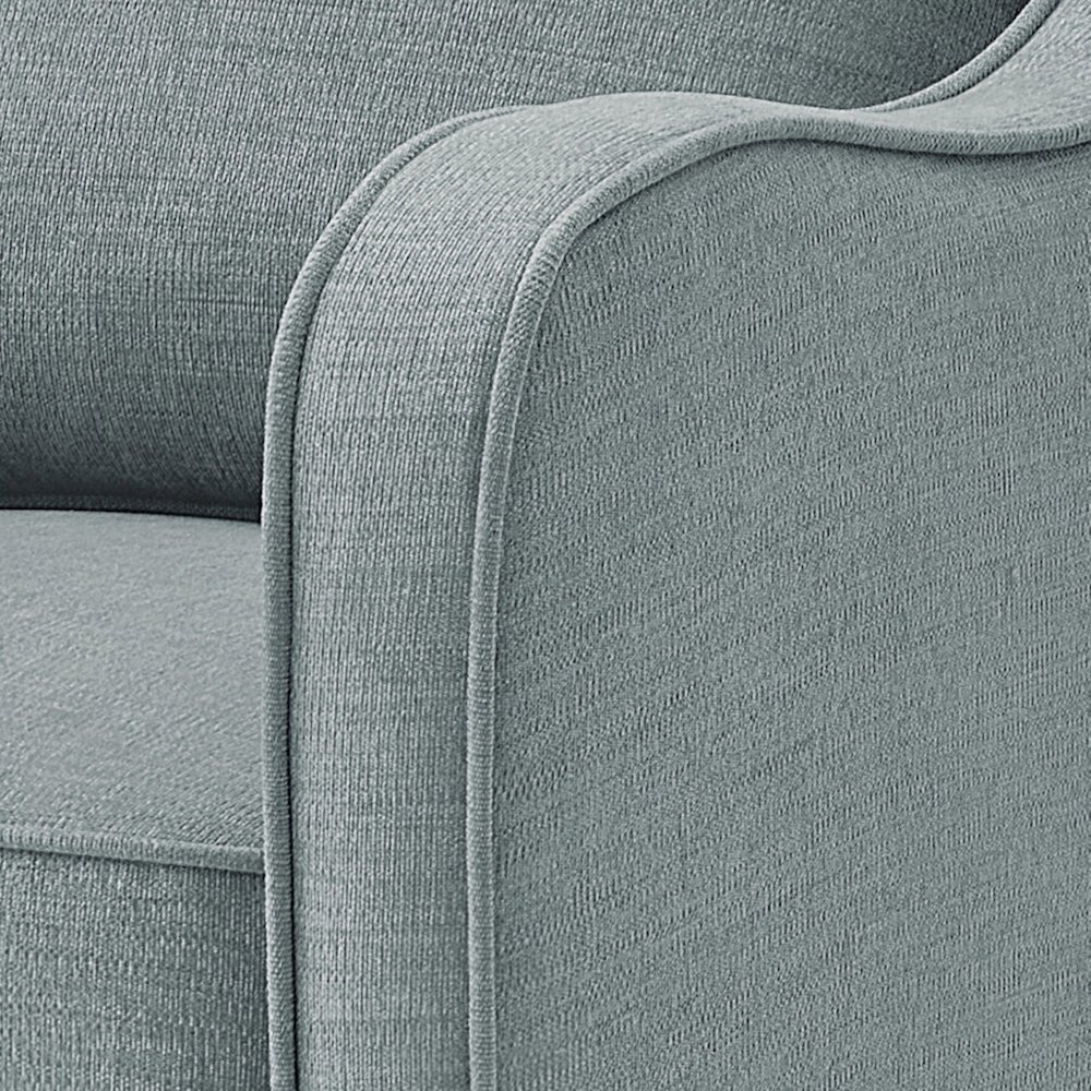 Brianne Upholstered Swivel Curved Armchair. Picture 5