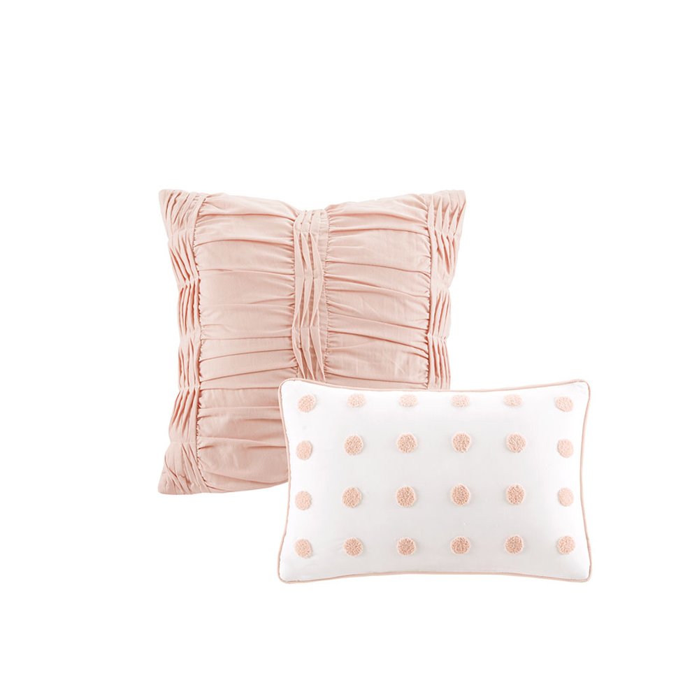 Cotton Jacquard Comforter Set with Euro Shams and Throw Pillows. Picture 1