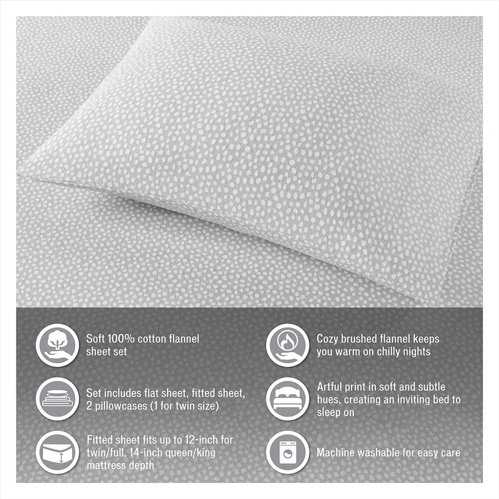Cozy Flannel Printed Sheet Set, Aqua French Bulldog color. Picture 3