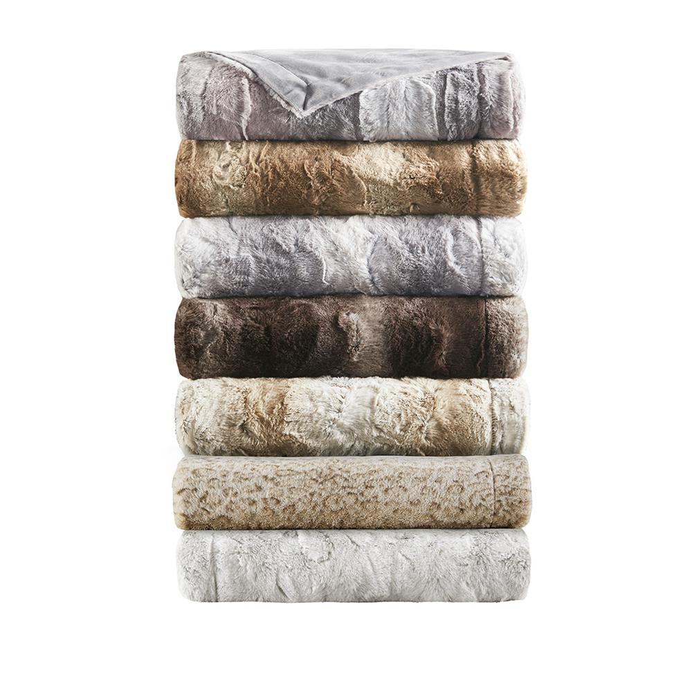 Zuri Snow Leopard Faux Fur Throw Blanket, Belen Kox. Picture 3