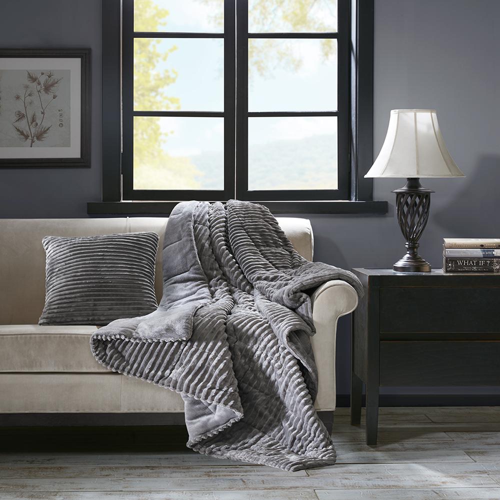 Oversized Plush Down Alternative Filled Throw. Picture 1