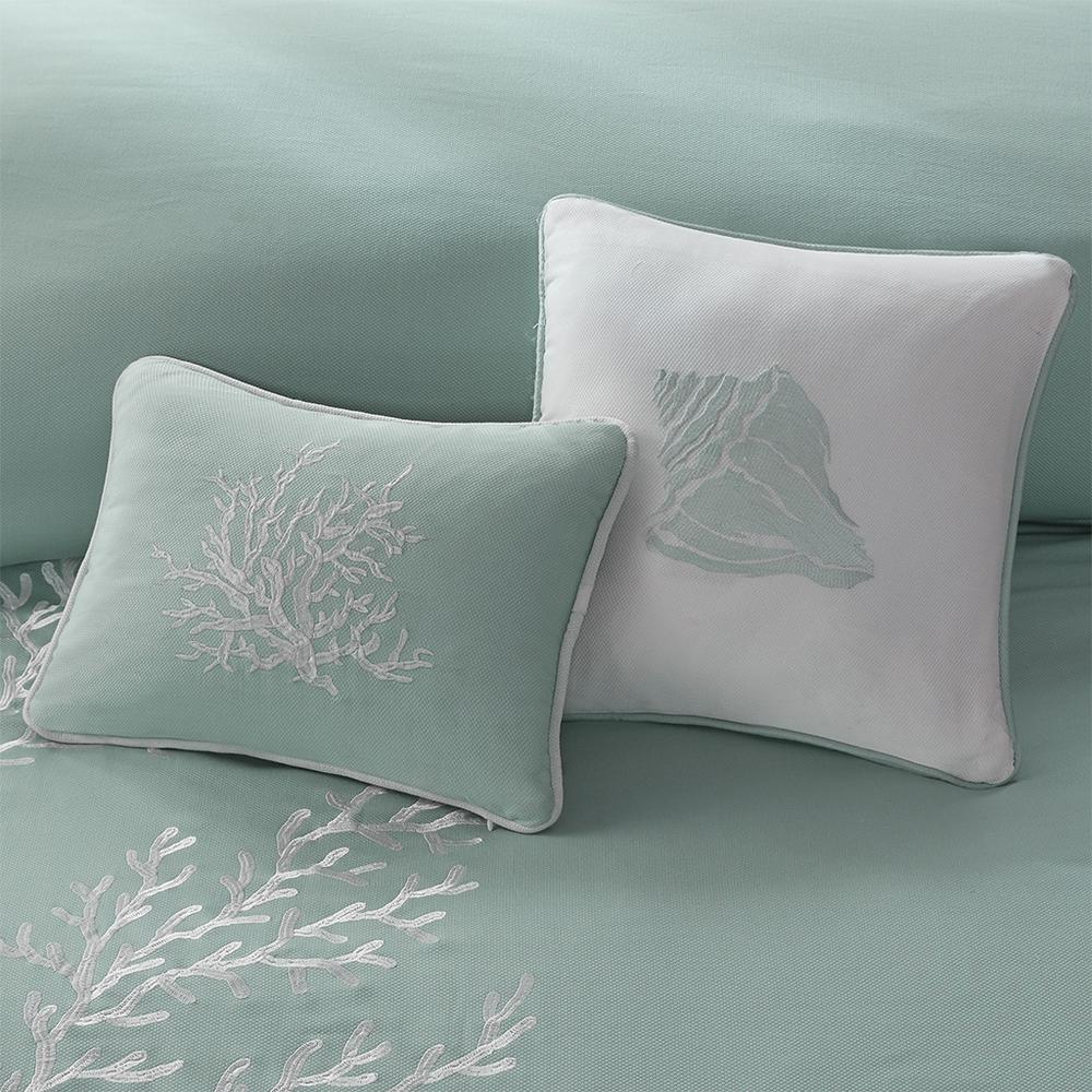 Coastline Oblong Pillow, Aqua color. Picture 2