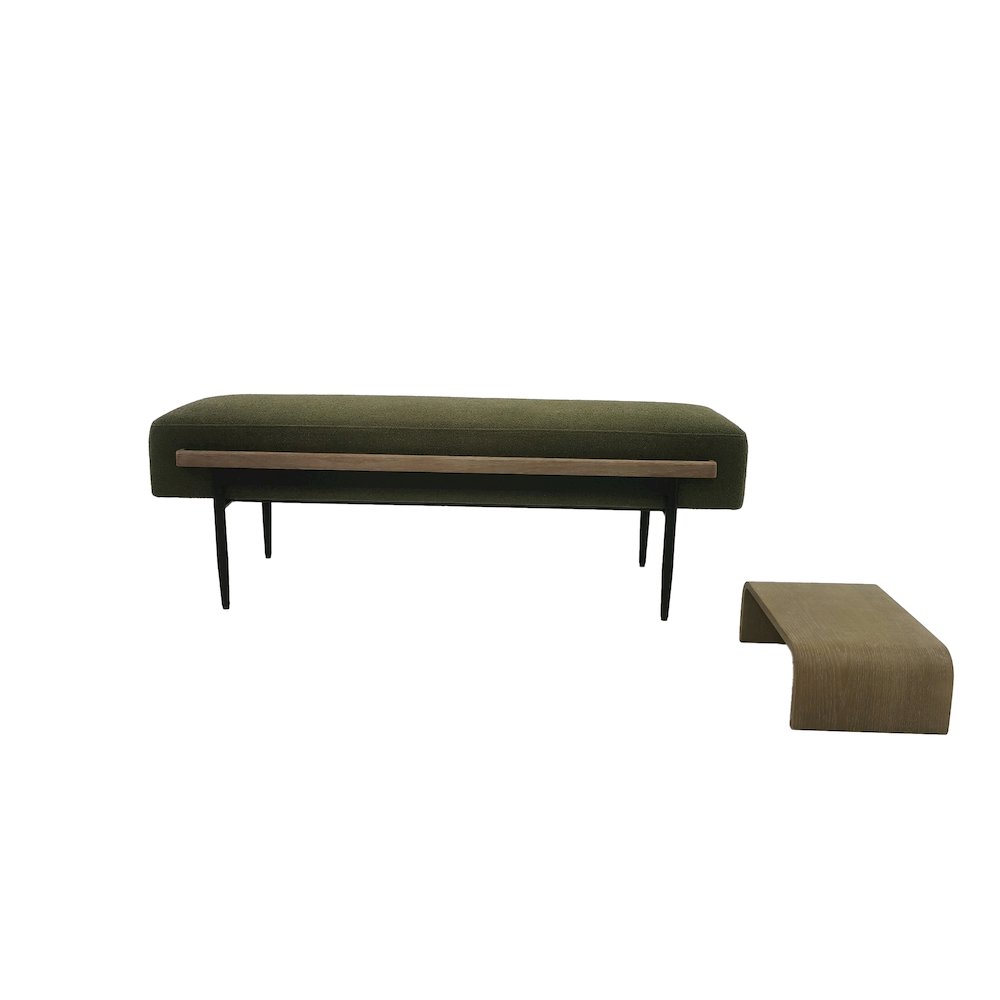 Perry Cocktail Ottoman with slide tray, Green color. Picture 4