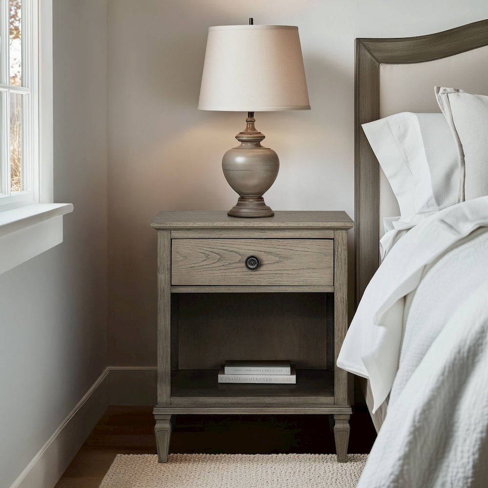 Victoria Nightstand, Reclaimed Grey color. Picture 5