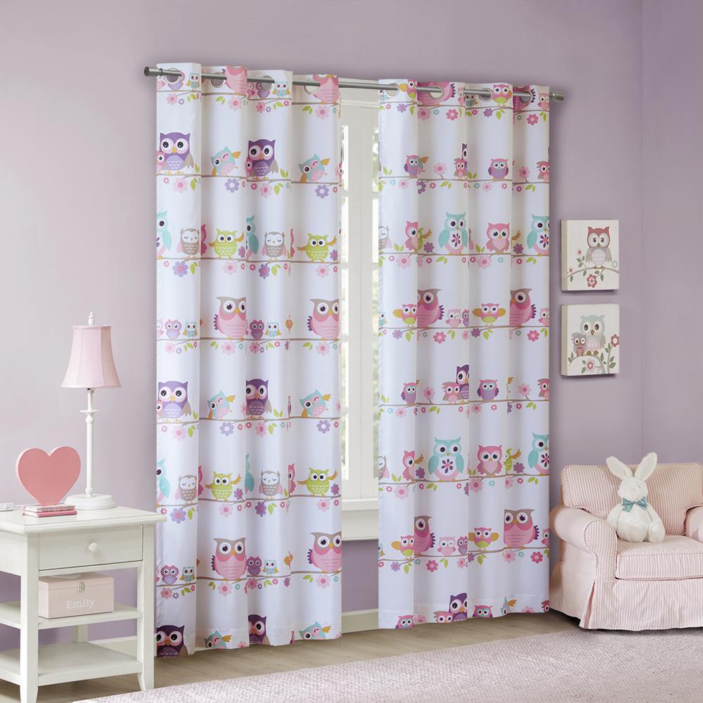 Owl Printed Blackout Curtain Panel. Picture 4