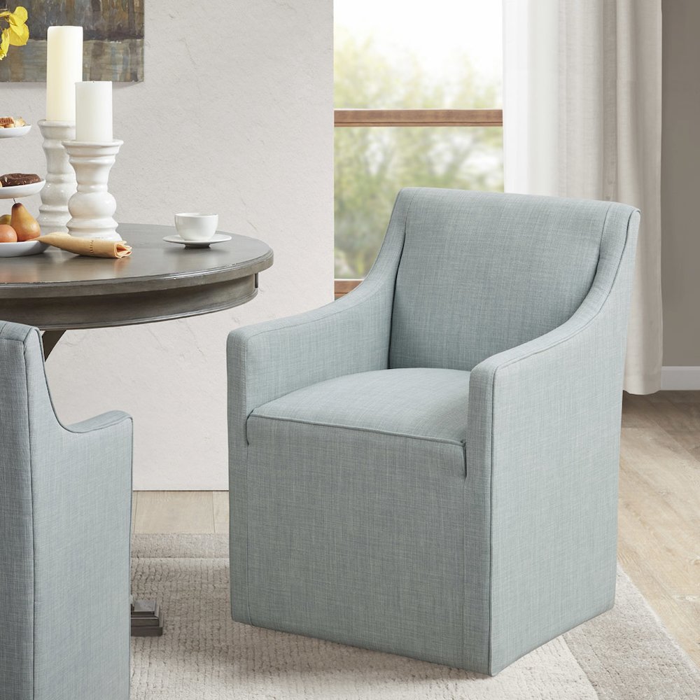 Skirted Dining Arm Chair with Casters. Picture 2