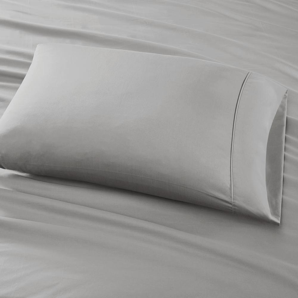 800 Thread Count Cotton Blend Sateen Sheet Set, Grey color. Picture 3