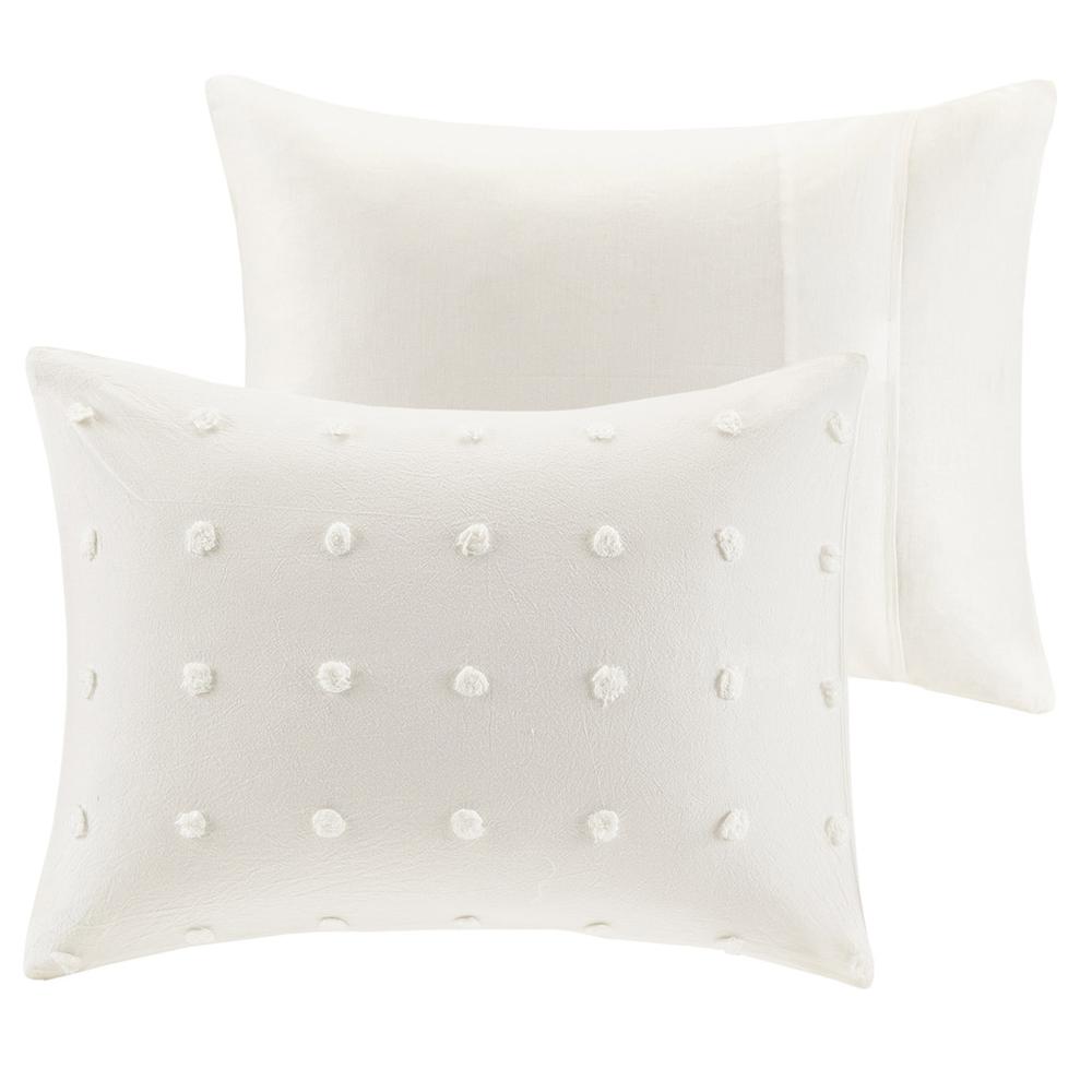 Cotton Jacquard Comforter Set with Euro Shams and Throw Pillows. Picture 5