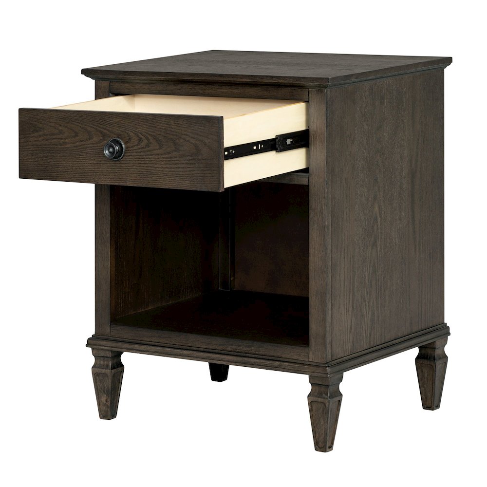 Victoria Nightstand, Antique Brown color. Picture 4
