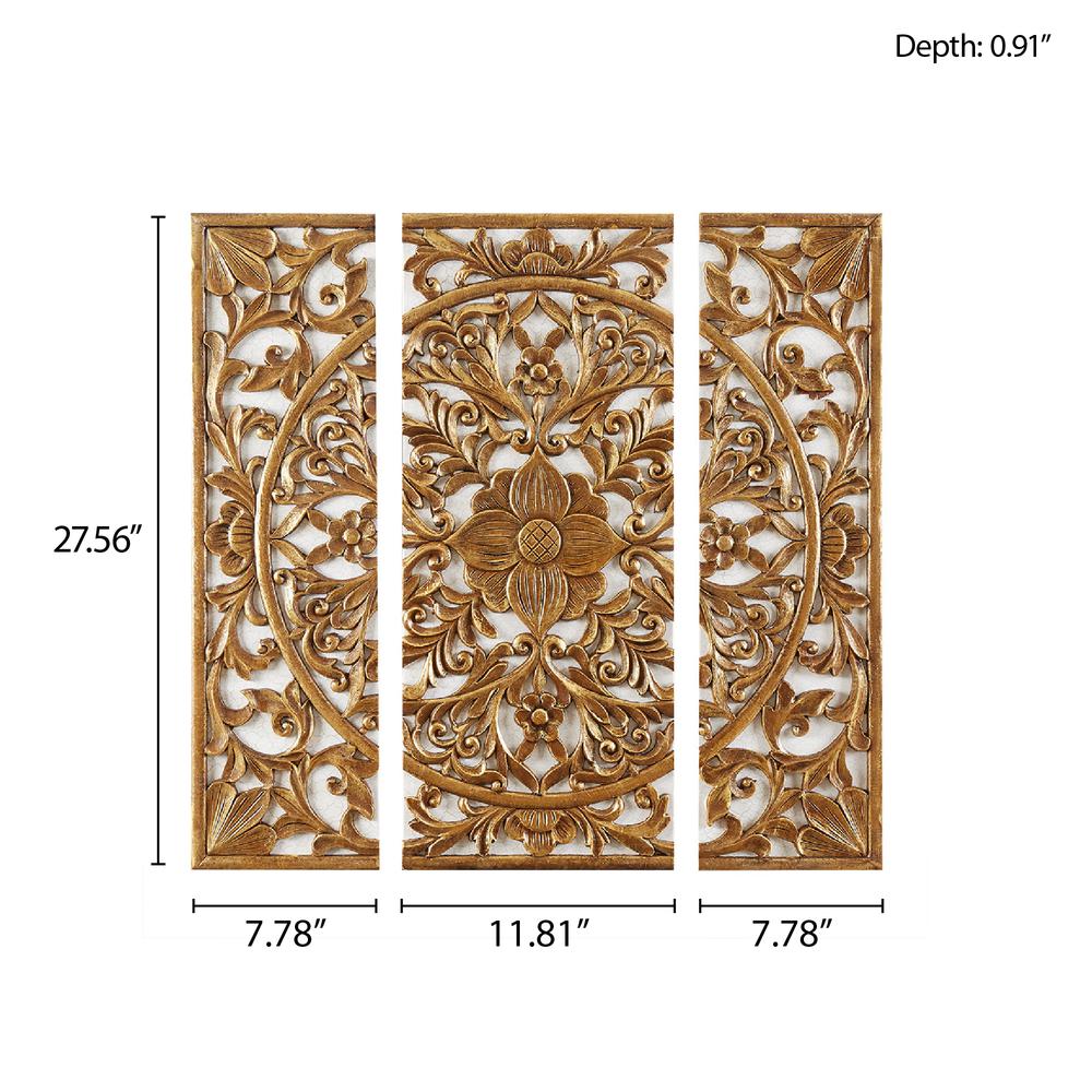 Triptych 3-piece Dimensional Resin Canvas Wall Art Set. Picture 3