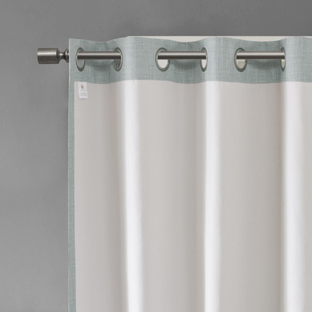 Printed Heathered Blackout Grommet Top Curtain Panel. Picture 3