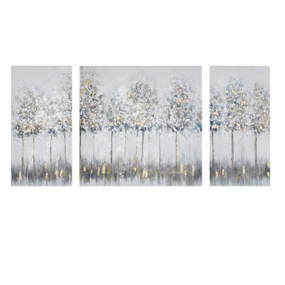 Gold Foil Triptych 3-piece Canvas Wall Art Set. Picture 4