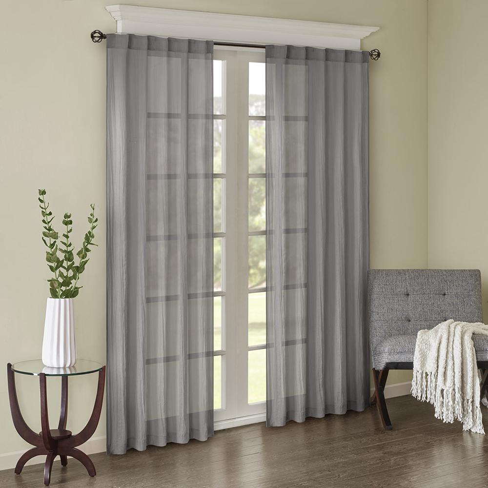 Solid Crushed Curtain Panel Pair. Picture 3