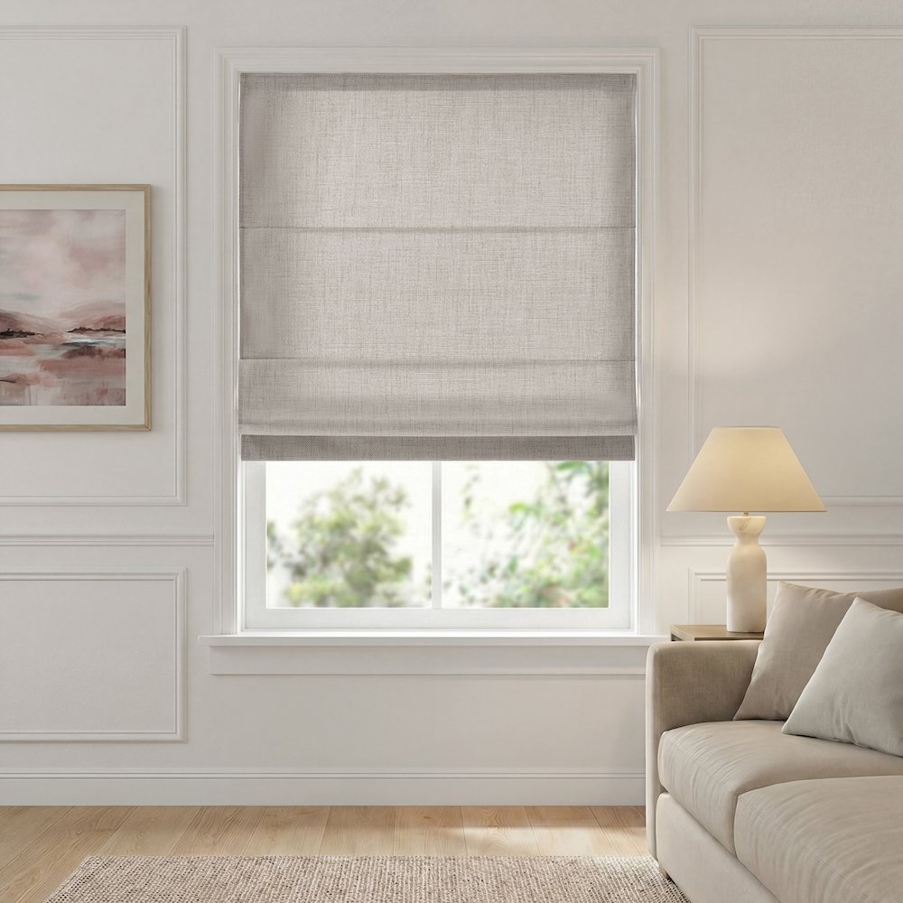 Mira Cordless Roman Shade. Picture 1