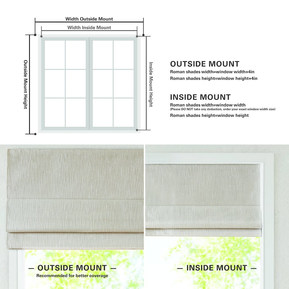 Quincy Total Blackout Cordless Roman Shade, Linen color. Picture 5