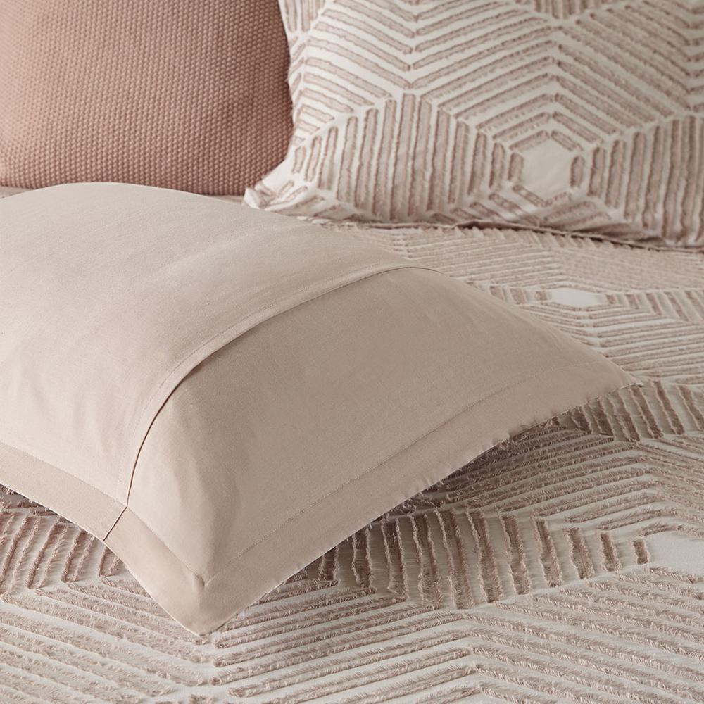 Blush Geometric Clipped Jacquard Comforter Set, Belen Kox. Picture 3