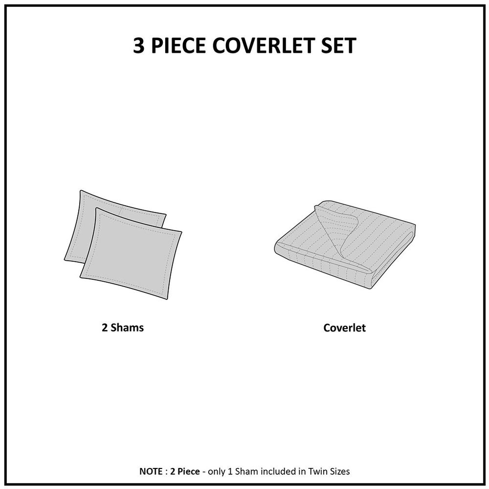 Keaton 3 Piece Quilt Set, Black color. Picture 5