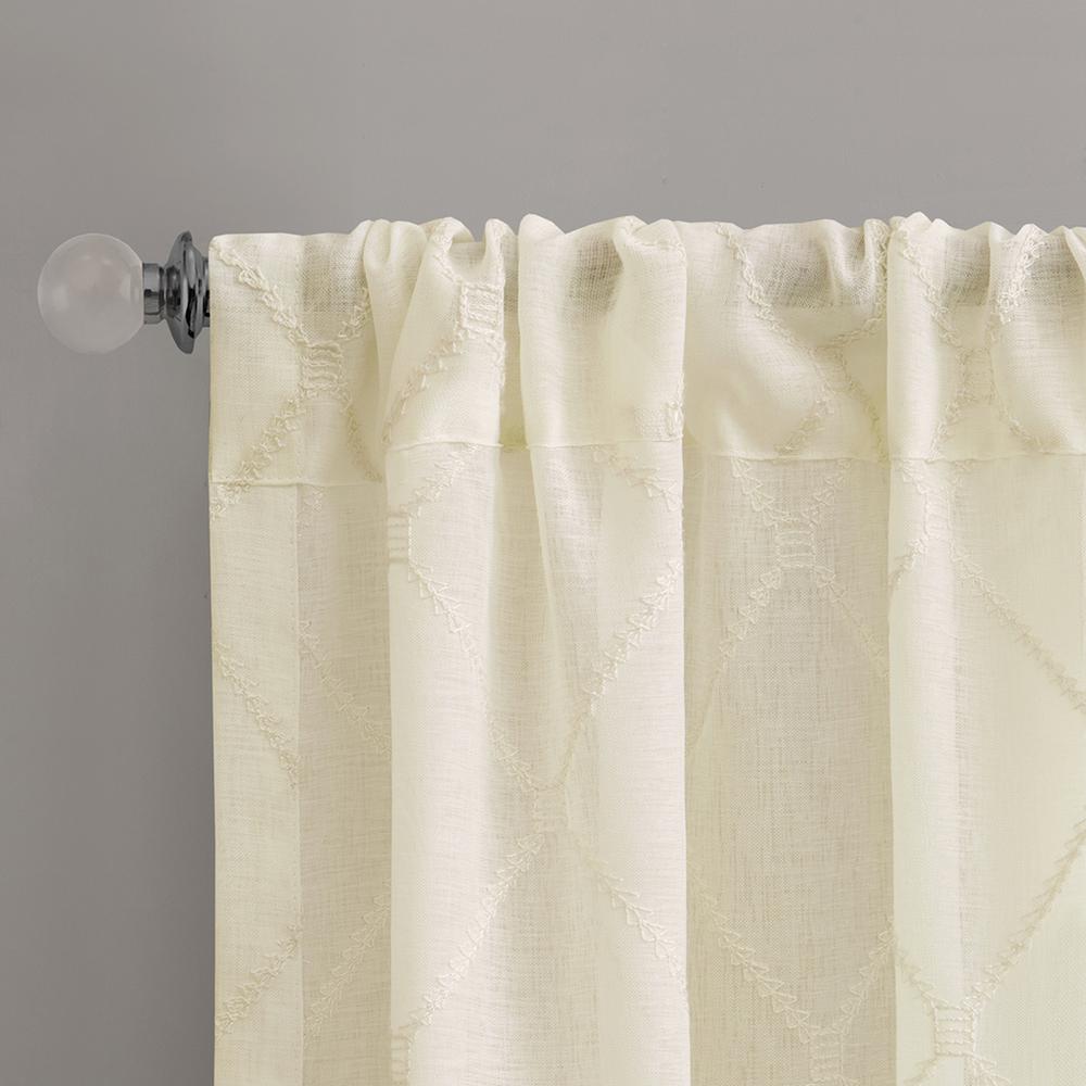 Diamond Sheer Window Curtain Panel. Picture 1