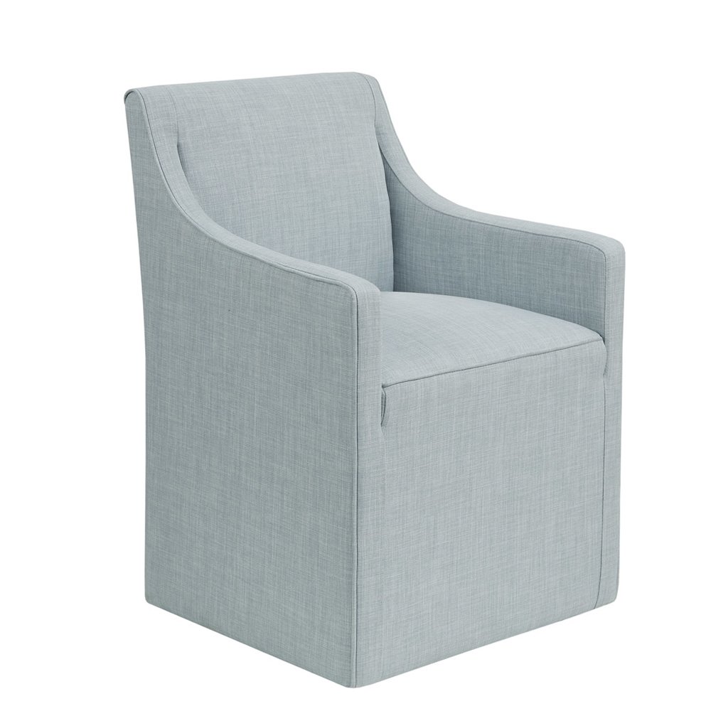 Skirted Dining Arm Chair with Casters. Picture 1