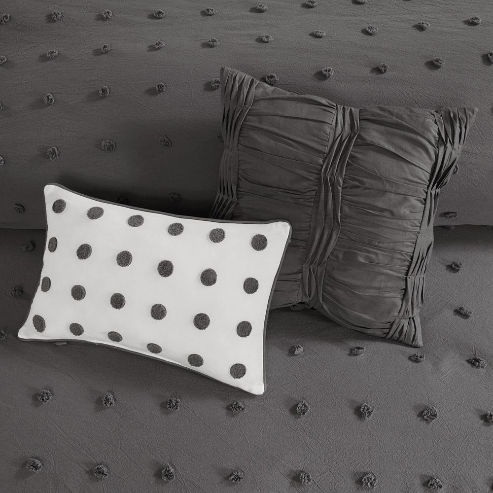 Cotton Jacquard Comforter Set with Euro Shams and Throw Pillows. Picture 2