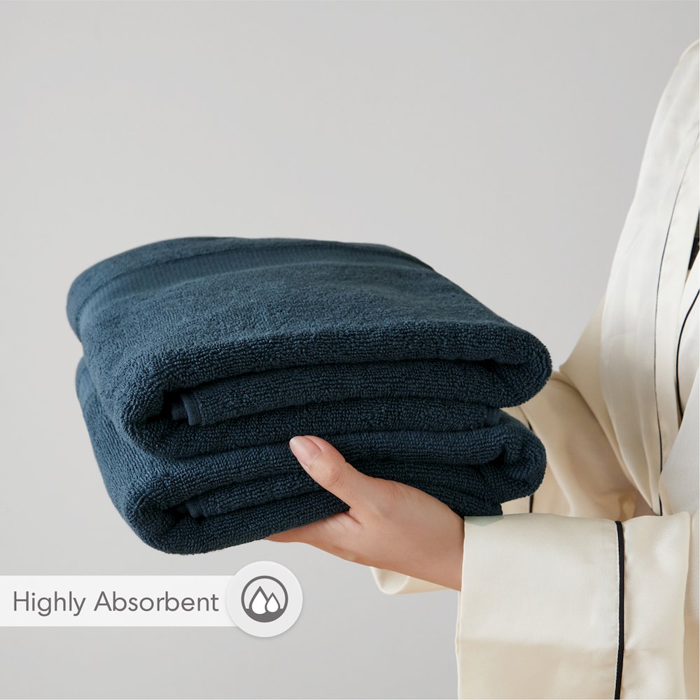 500GSM Plush 6pc Towel Set, Navy color. Picture 4